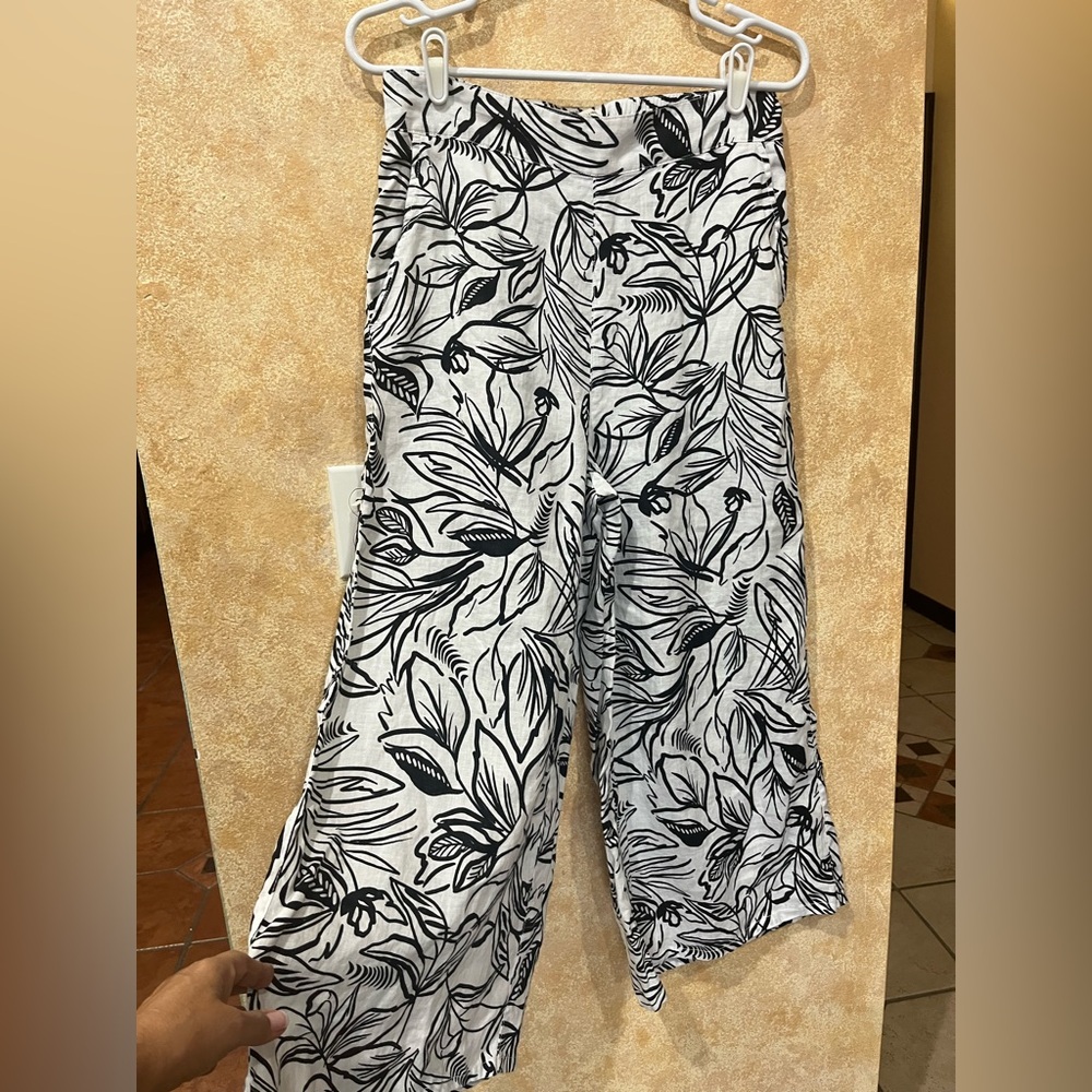 Christian Siriano New York Wide Leg Linen Pants Pull On Women’s Medium